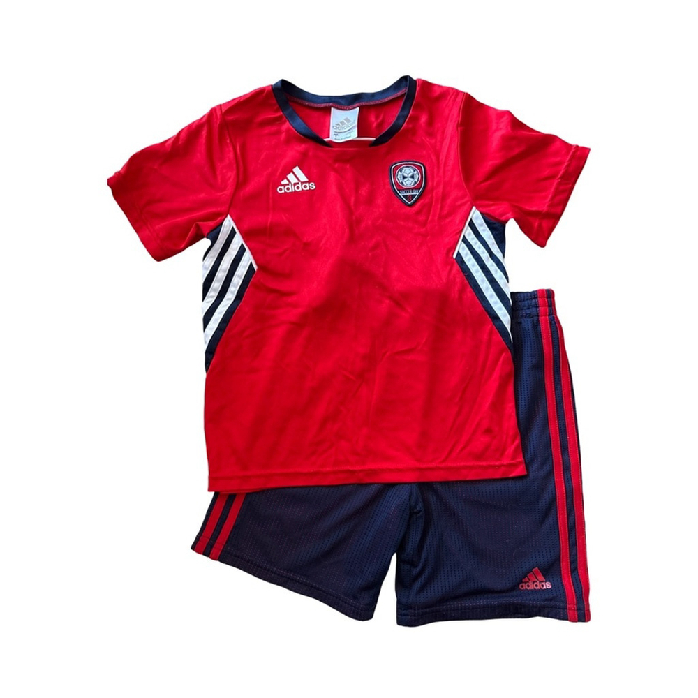 Adidas Kids Red Sports Shirt and Shorts Set Size 5